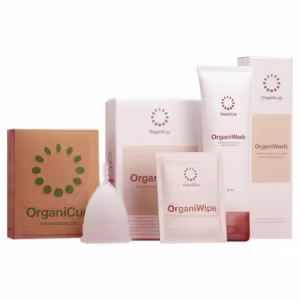 Intiimhügieeni komplekt - OrganiCup, OrganiWash ja OrganiWipes
